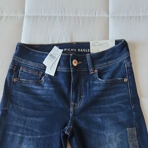 American Eagle Outfitters Women's Dark Blue High Rise Jeans